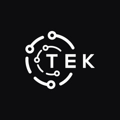 TEK technology letter logo design on black  background. TEK creative initials technology letter logo concept. TEK technology letter design.
