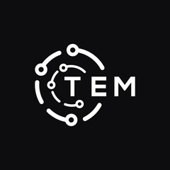 TEM technology letter logo design on black  background. TEM creative initials technology letter logo concept. TEM technology letter design.
