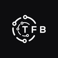 TFB technology letter logo design on black  background. TFB creative initials technology letter logo concept. TFB technology letter design.
