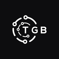 TGB technology letter logo design on black  background. TGB creative initials technology letter logo concept. TGB technology letter design.
