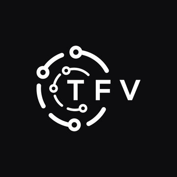 TFV technology letter logo design on black  background. TFV creative initials technology letter logo concept. TFV technology letter design.
