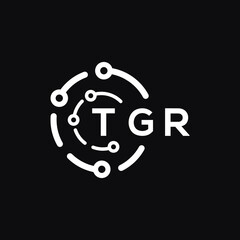 TGR technology letter logo design on black  background. TGR creative initials technology letter logo concept. TGR technology letter design.
