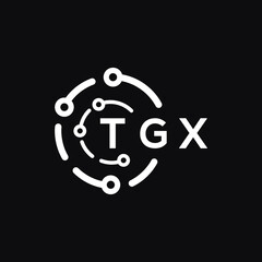 TGX technology letter logo design on black  background. TGX creative initials technology letter logo concept. TGX technology letter design.