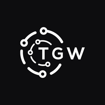 TGW technology letter logo design on black  background. TGW creative initials technology letter logo concept. TGW technology letter design.