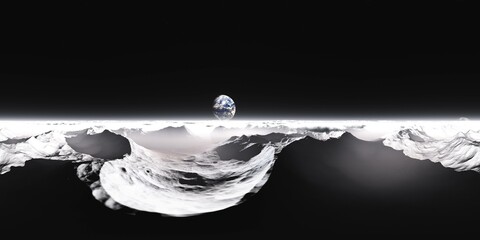 Lunar landscape. HDRI . equidistant projection. Spherical panorama. panorama 360. environment map, 3d rendering