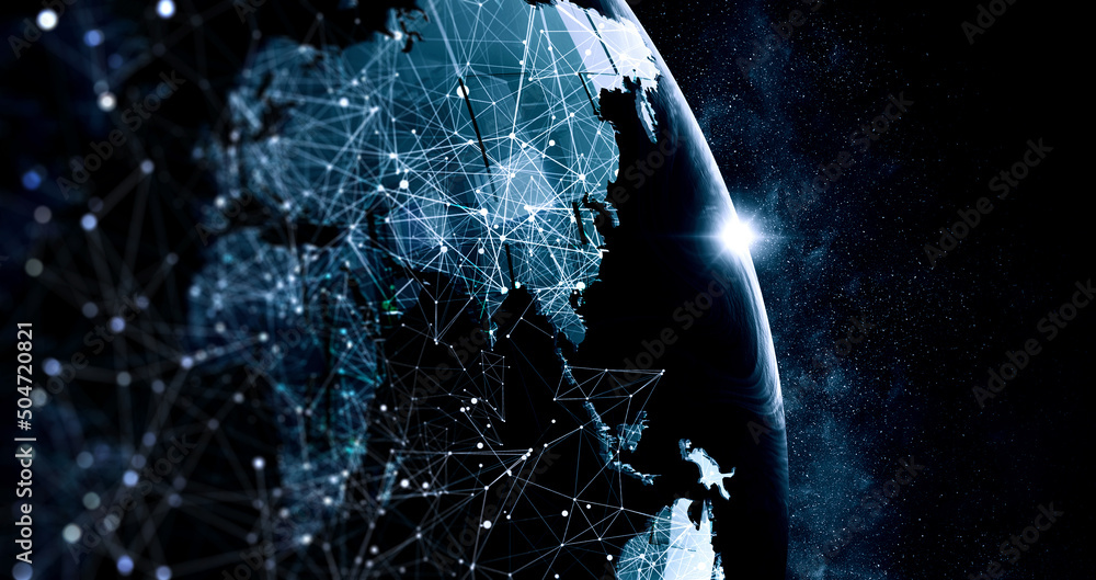 Aufkleber global technologies concept. elements of the image furnished by nasa . mixed media