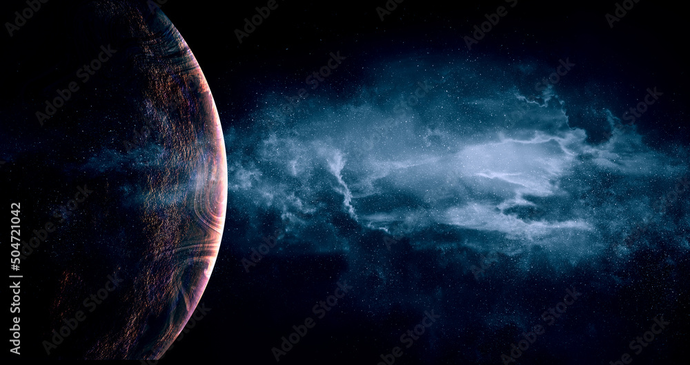 Wall mural image of planet in outer space.