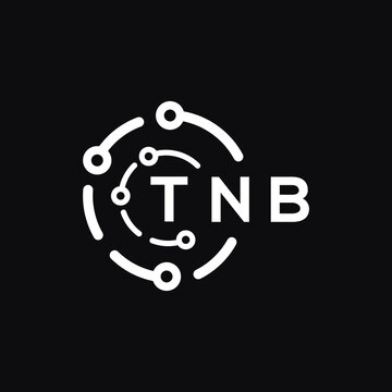 TNB technology letter logo design on black  background. TNB creative initials technology letter logo concept. TNB technology letter design.
