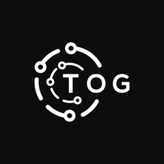 TOG technology letter logo design on black  background. TOG creative initials technology letter logo concept. TOG technology letter design.
