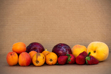 Fototapeta na wymiar fresh fruits on basket, still life
