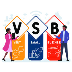 VSB - Very Small Business acronym. business concept background. vector illustration concept with keywords and icons. lettering illustration with icons for web banner, flyer, landing pag 