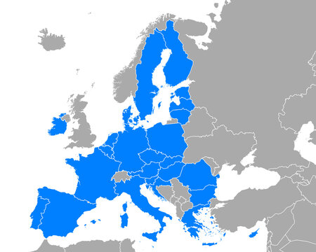 Karte der Europäischen Union in Europa