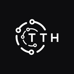 TTH technology letter logo design on black  background. TTH creative initials technology letter logo concept. TTH technology letter design.
