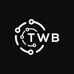 TWB technology letter logo design on black  background. TWB creative initials technology letter logo concept. TWB technology letter design.
       
