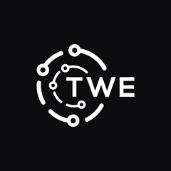 TWE technology letter logo design on black  background. TWE creative initials technology letter logo concept. TWE technology letter design.
       