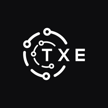 TXE technology letter logo design on black  background. TXE creative initials technology letter logo concept. TXE technology letter design.
       
