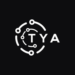 TYA technology letter logo design on black  background. TYA creative initials technology letter logo concept. TYA technology letter design.
       