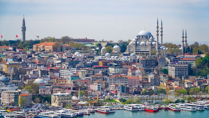 Obraz premium Great view of Istanbul from the Galata Tower.Turkey. European part of the city.
