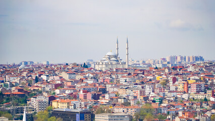 Fototapeta premium Great view of Istanbul from the Galata Tower.Turkey. European part of the city.