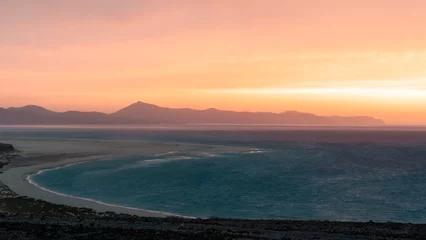 Deken met patroon Sotavento Beach, Fuerteventura, Canarische Eilanden playa de sotavento de jandía Drohne Luftaufnahme Landschaft