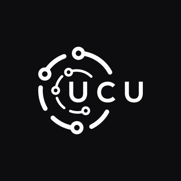 UCU technology letter logo design on black  background. UCU creative initials technology letter logo concept. UCU technology letter design.
