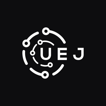 UEJ technology letter logo design on black  background. UEJ creative initials technology letter logo concept. UEJ technology letter design.