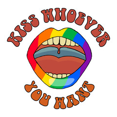 Don't Make Me Use My Top Voice LGBTQ+ symbol, rainbow colors. Gay Pride Month