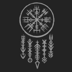 Brushed runic symbol grunge pattern