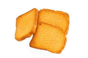 several rusks isolated on a white background