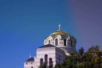 Fototapeta na wymiar Sevastopol Crimea . Vladimir's Cathedral in Chersonesos.