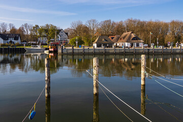 Fototapeta premium Blick auf den Hafen von Kloster auf der Insel Hiddensee