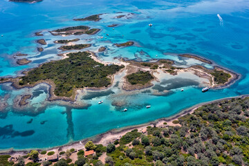 Aerial view of Lichadonisia island in North Evia, Greece