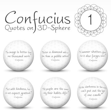 Confucius Quotes on 3D-Sphere -  EPS10 Vector Collection 01
