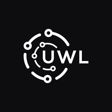 UWL technology letter logo design on black  background. UWL creative initials technology letter logo concept. UWL technology letter design.