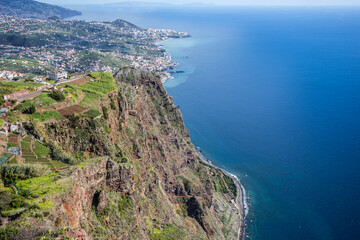 Madeira view from high cliff Cabo Girão