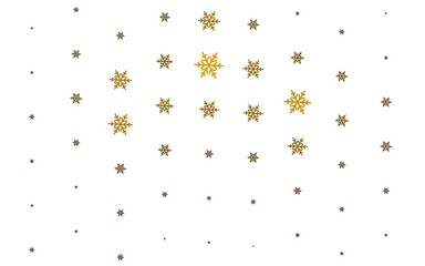 Light Green, Yellow vector background with beautiful snowflakes, stars.