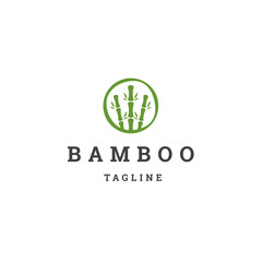 Bamboo logo icon design template flat vector