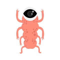 Tardigrade wear astronaut helmets. Cartoon vector illustration. 