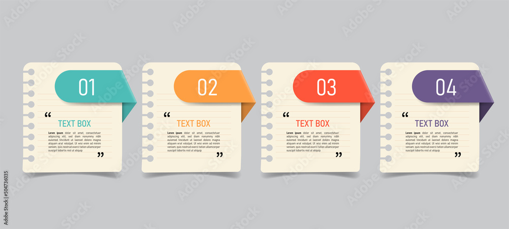 Poster Text box design with note papers.	
