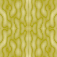 Yellow seamless texture. Yellow abstraction with blurred, symmetrical, mirror patterns. Liquid texture on a yellow background.