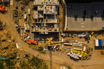 Drone view of constructions site