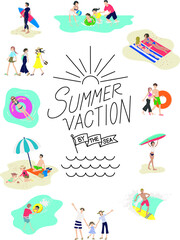 海水浴を楽しむ人々