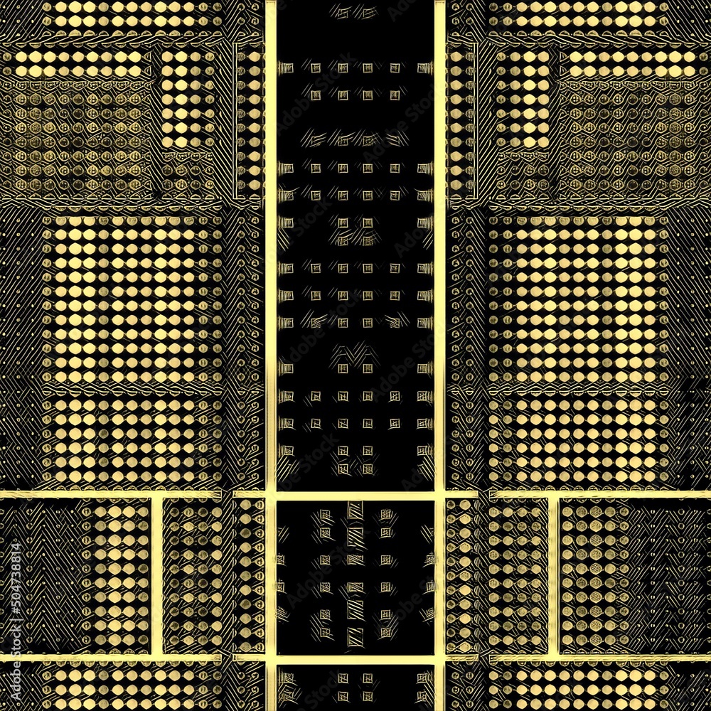 Poster stylized computer motherboard with cpu processors and chips with connections in metallic copper and 
