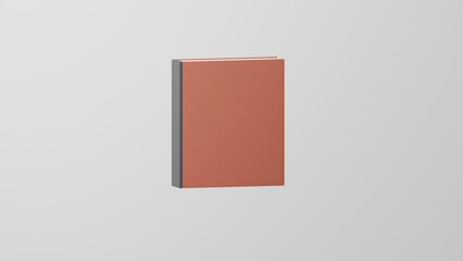 Minimalism closed book, knowledge symbol, reading emoji. Isolated on white background. 3d rendering