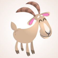 Vector illustration of cute goat character cartoon isolated