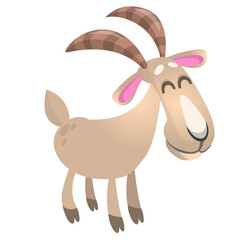 Vector illustration of cute goat character cartoon isolated