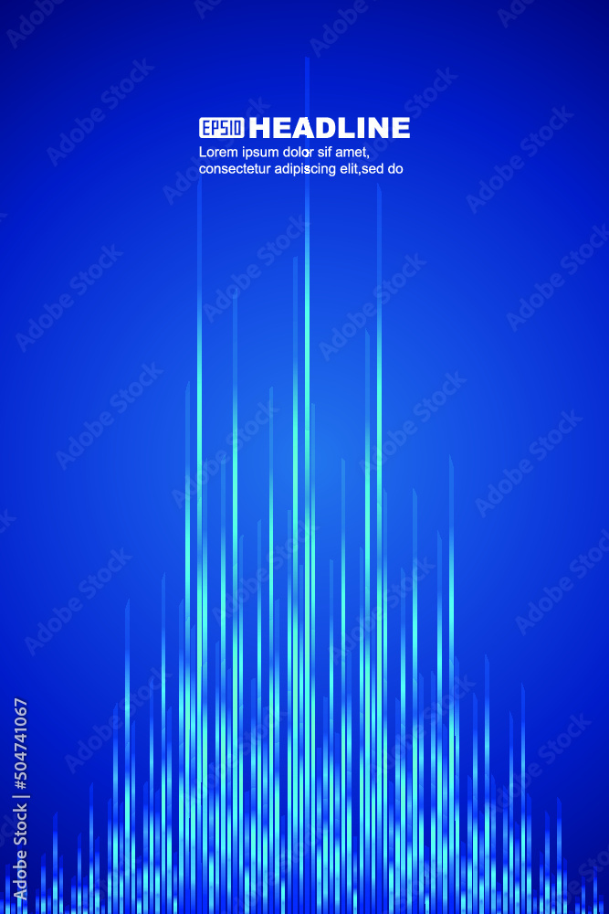 Poster radiating up the luminous lines of the internet velocity vector background