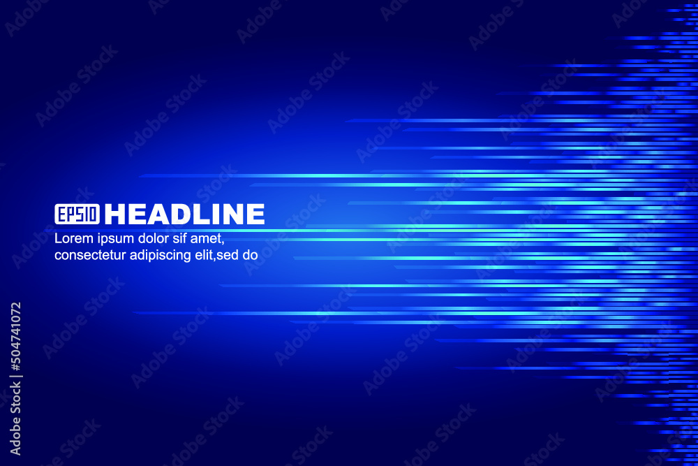 Poster Light lines extending to the right of the Internet speed vector background