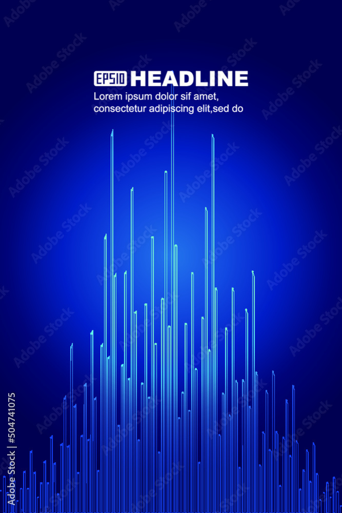 Aufkleber radiating up the luminous lines of the internet velocity vector background