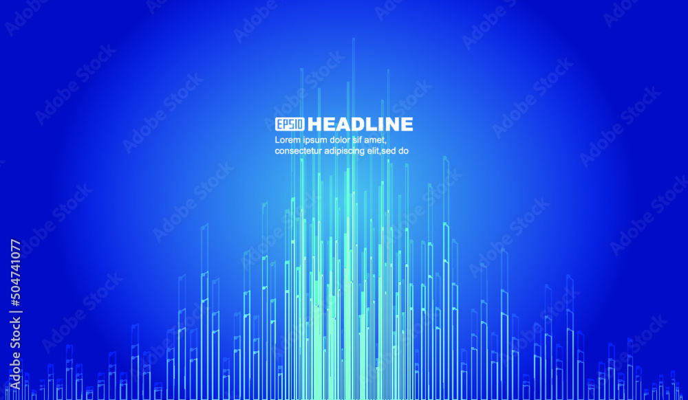 Poster radiating up the luminous lines of the internet velocity vector background